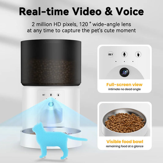 SmartPet CamFeeder A60 – WiFi Auto Pet Feeder with 1080P Camera & App Control